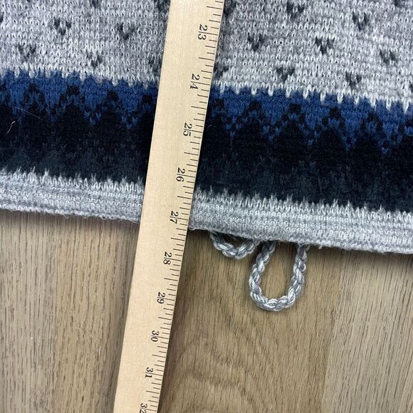 Vintage Tejidos Rumiñahui Sweater Mens Large Gray Wool Aztec Full Zip Knit - Picture 7 of 7